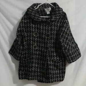 LIVE A LITTLE | medium | Black and White Peacoat | Dry Clean Only